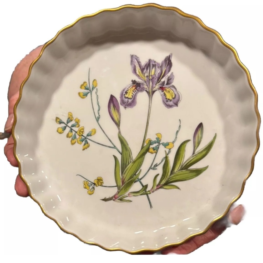 Spode "Stafford Flowers" oven to table oval casserole 9” Flutter Quiche England